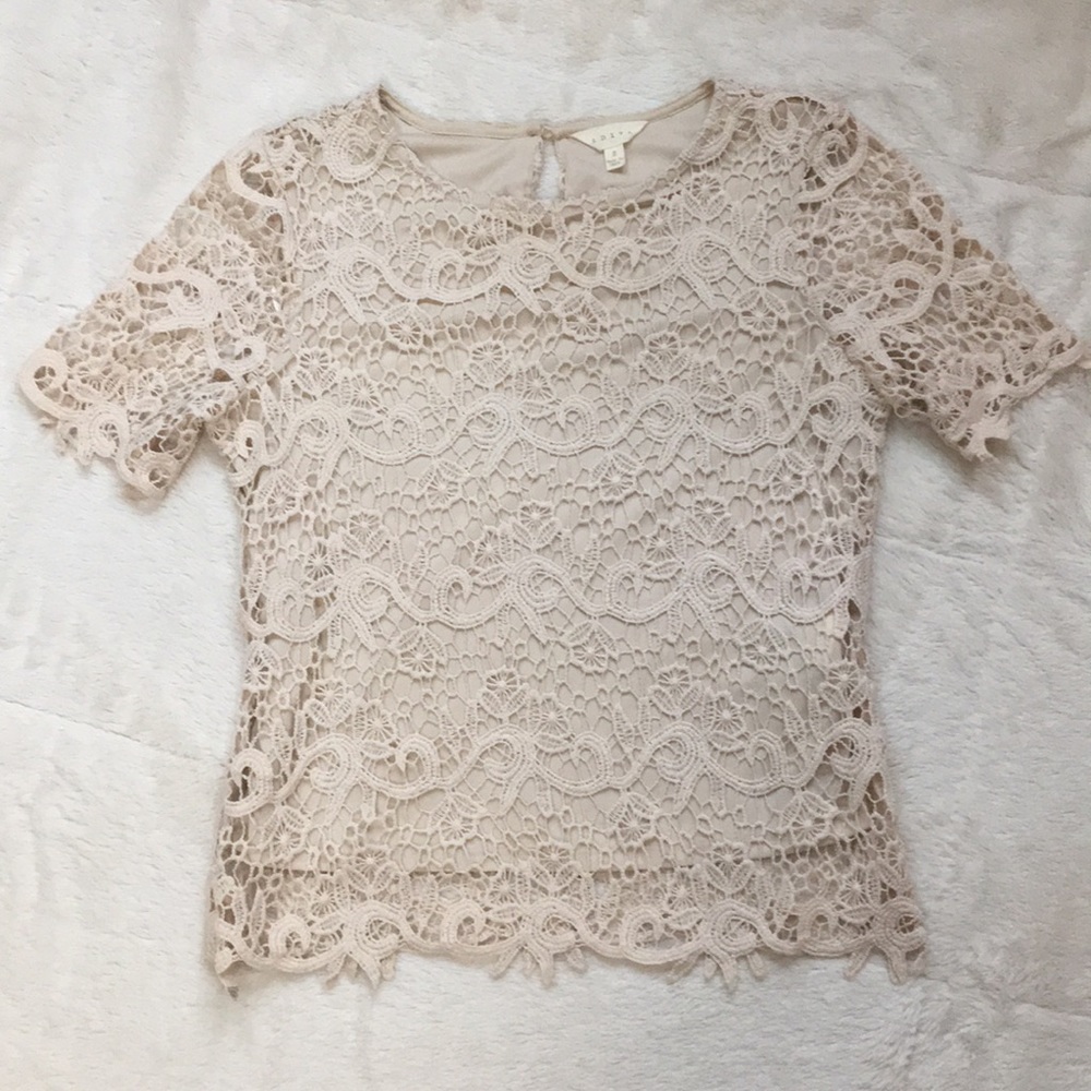Nude lace top